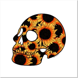 Sunflower skull Posters and Art